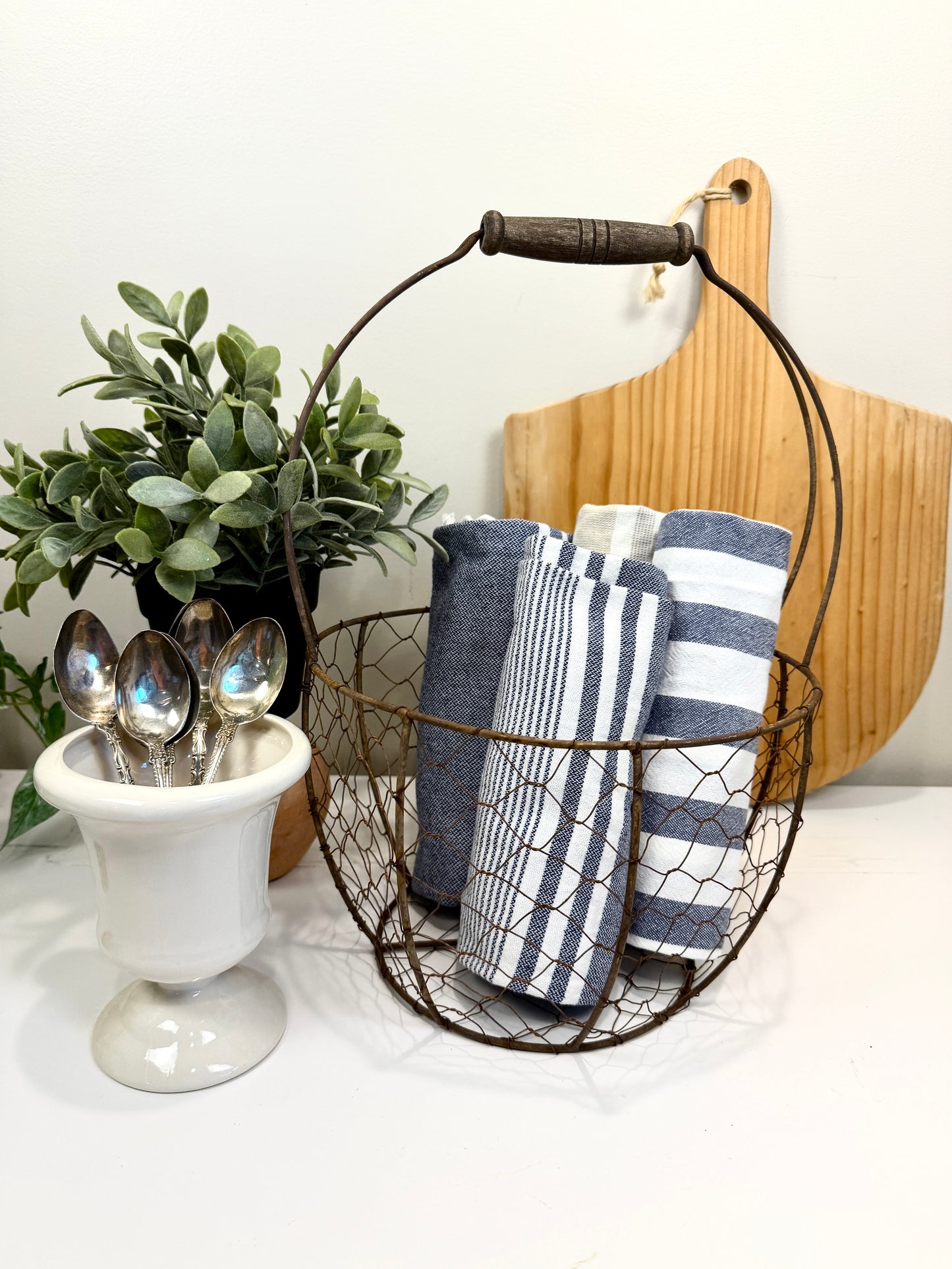 Vintage Wire Gathering Basket