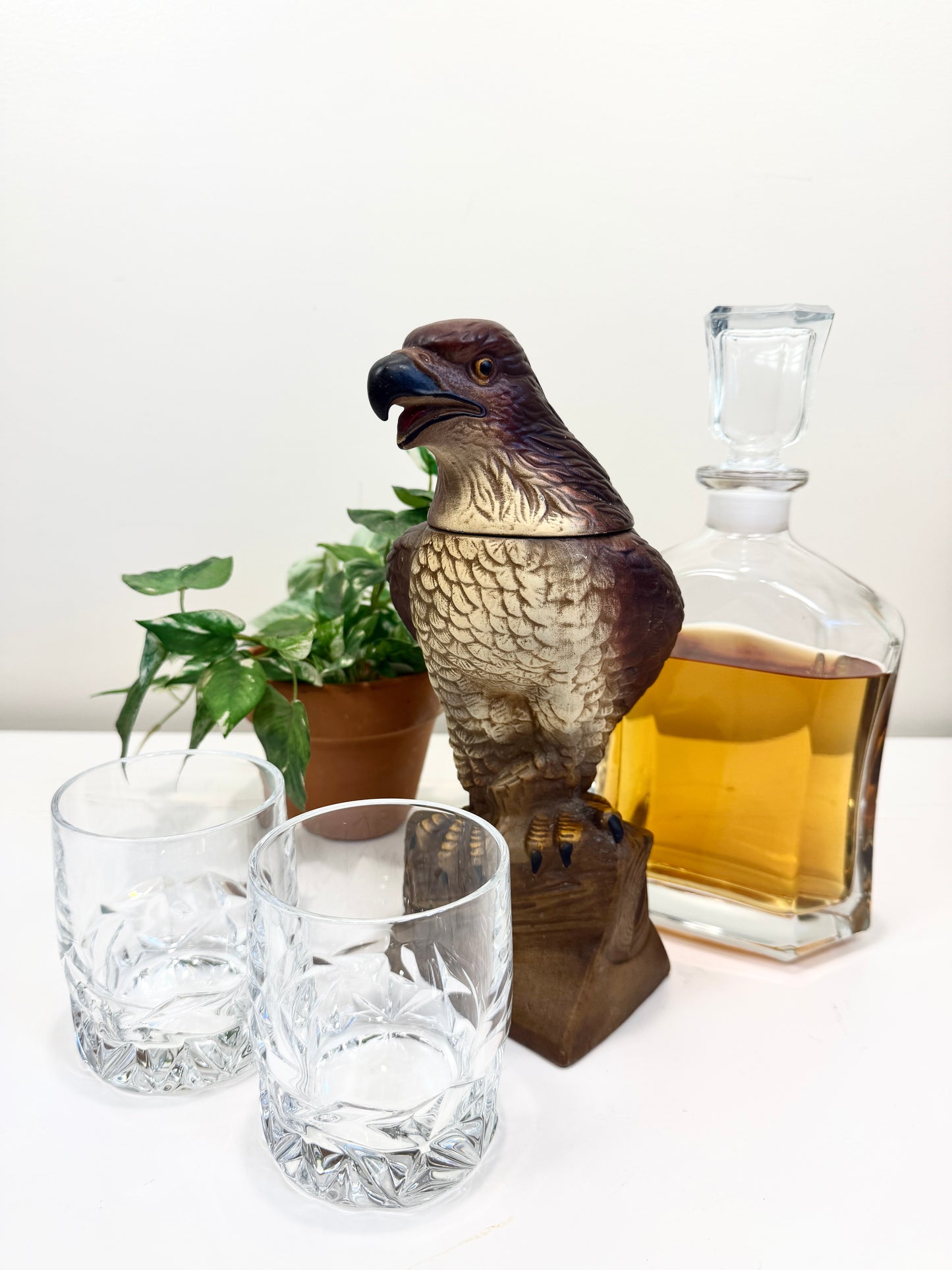 RARE Vintage Hawk Decanter
