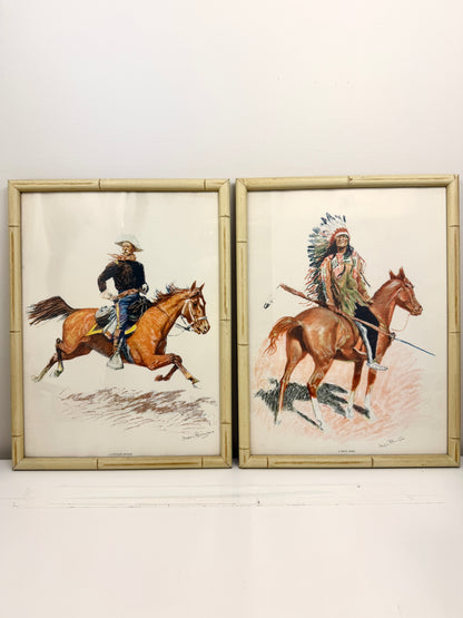 Vintage Cowboy and Native American Prints:  Remington