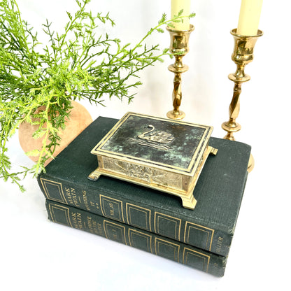 Brass Trinket Box with Swan