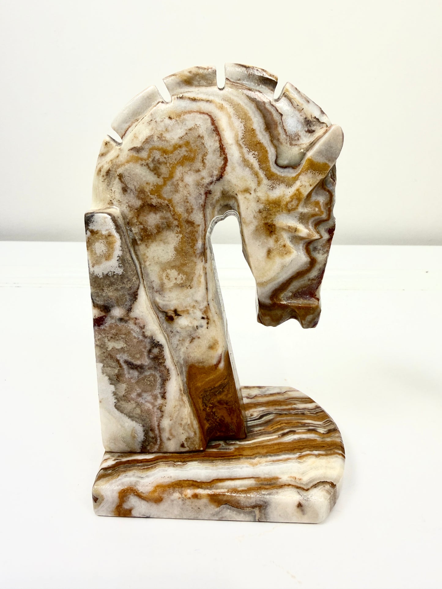 Vintage Bookends:  Onyx Horse Heads