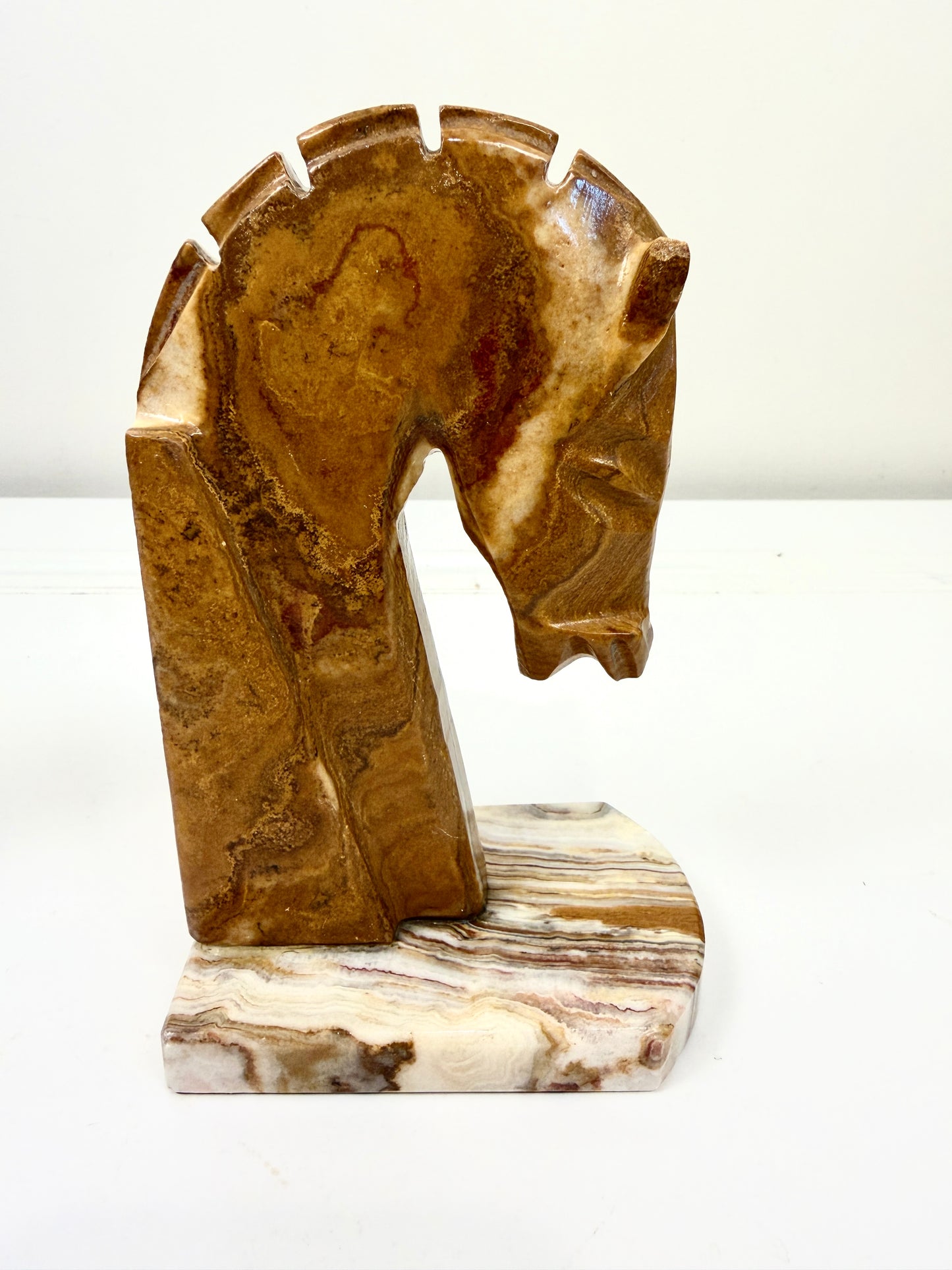 Vintage Bookends:  Onyx Horse Heads