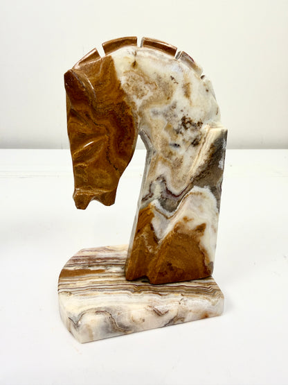 Vintage Bookends:  Onyx Horse Heads