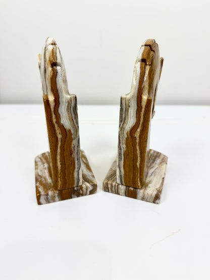 Vintage Bookends:  Onyx Horse Heads