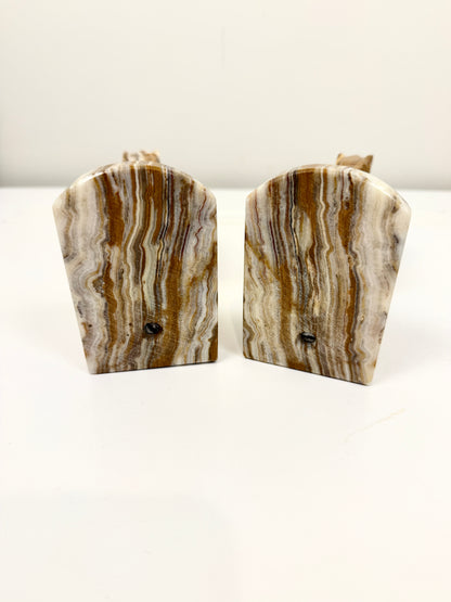 Vintage Bookends:  Onyx Horse Heads