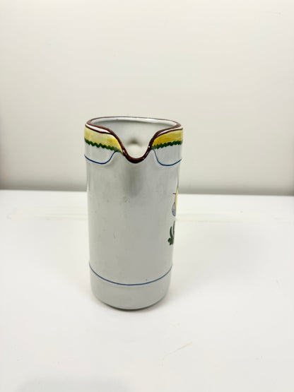 Vintage Pitcher:  Hand Painted Bird Design Italy