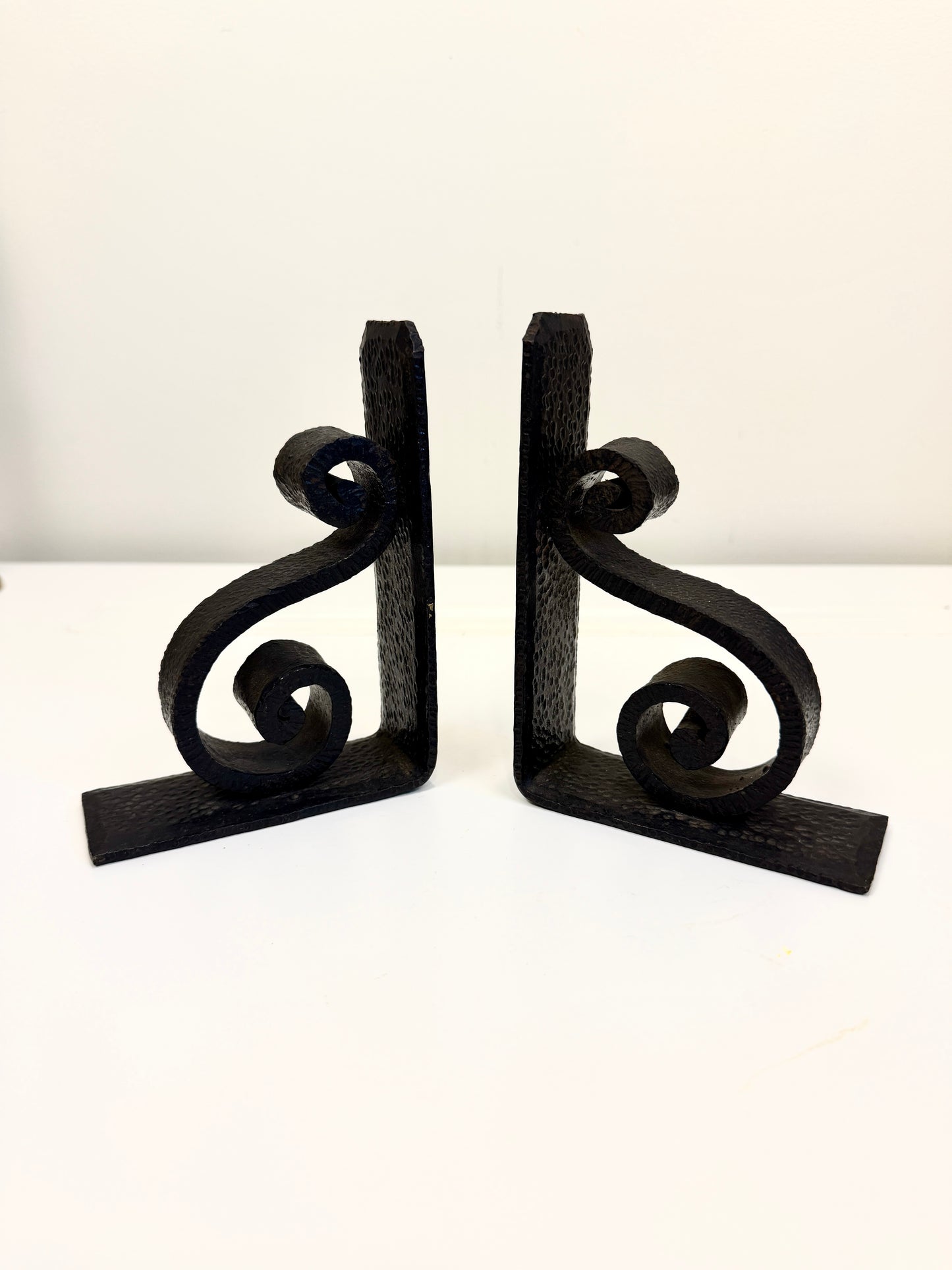 Vintage Cast Iron Scroll Bookends