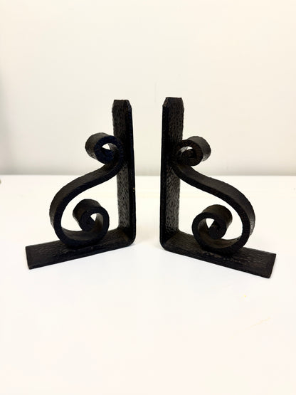 Vintage Cast Iron Scroll Bookends
