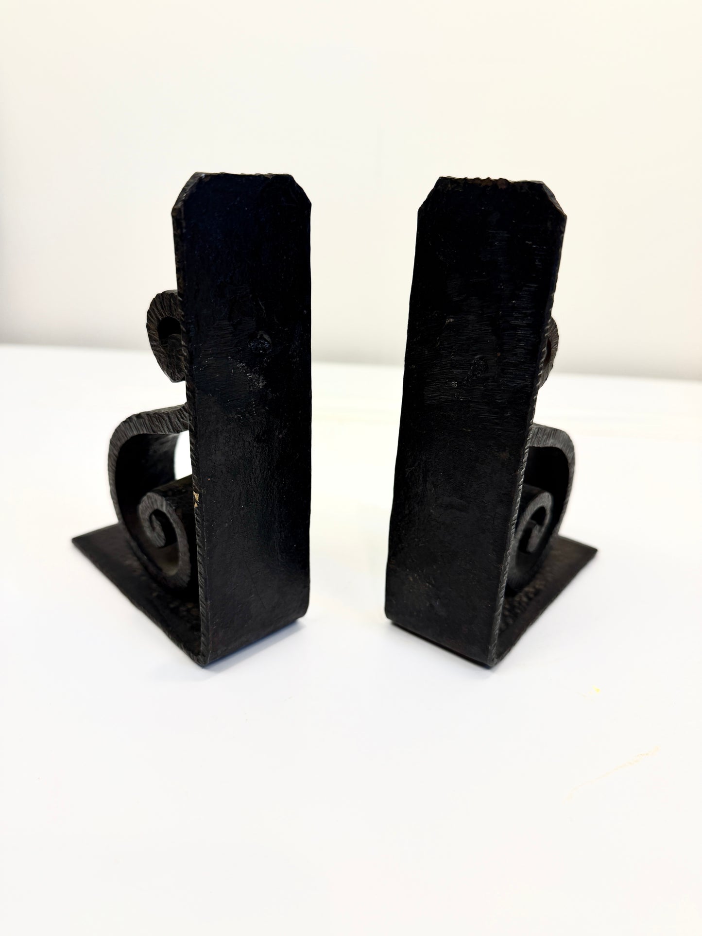 Vintage Cast Iron Scroll Bookends