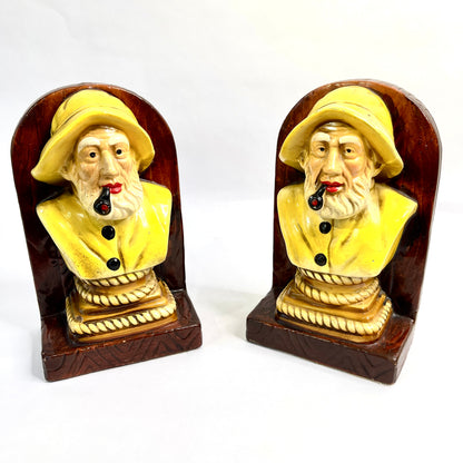 Vintage Sea Captain Bookends