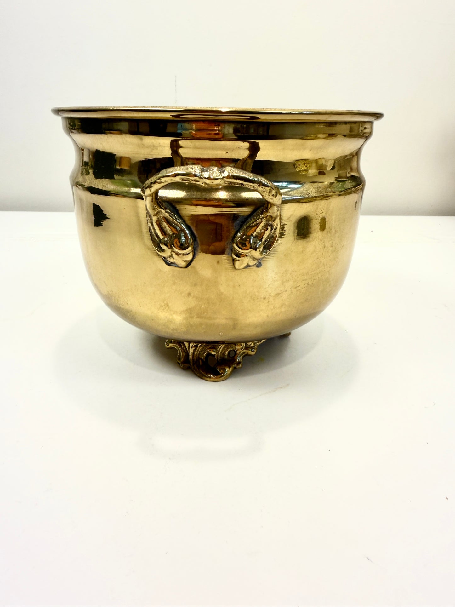 Vintage Brass Planter Pot