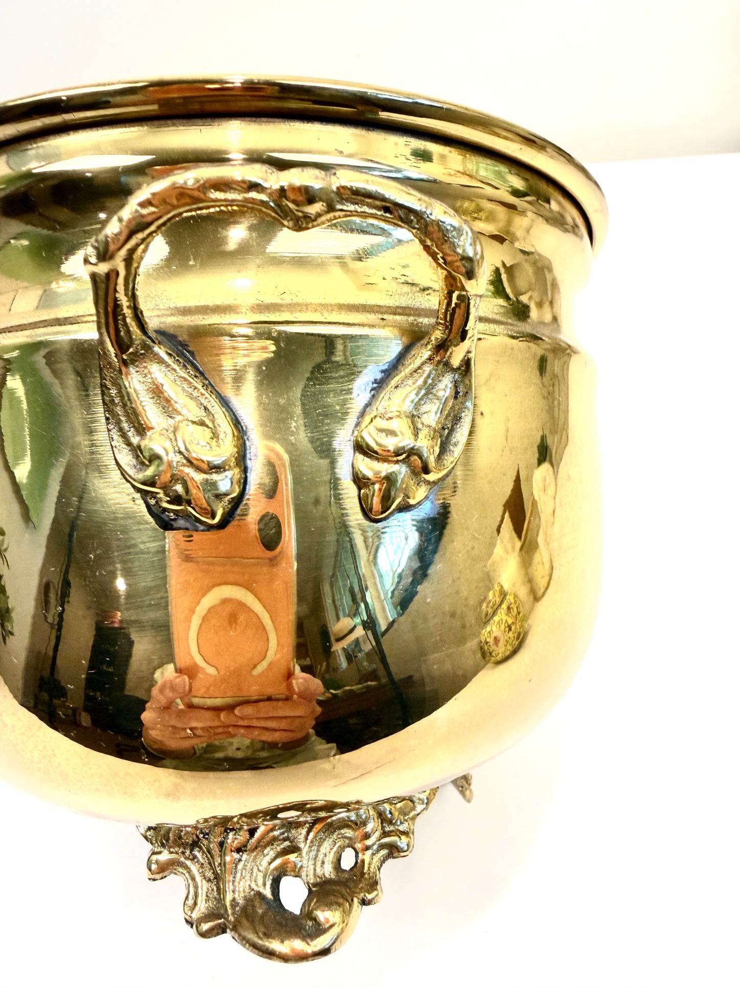 Vintage Brass Planter Pot