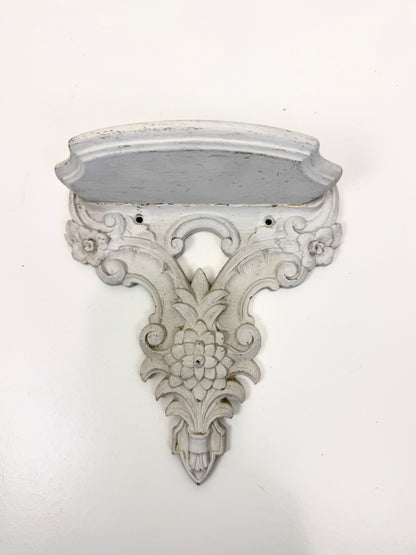 Vintage Shelf:  White Wood Carved