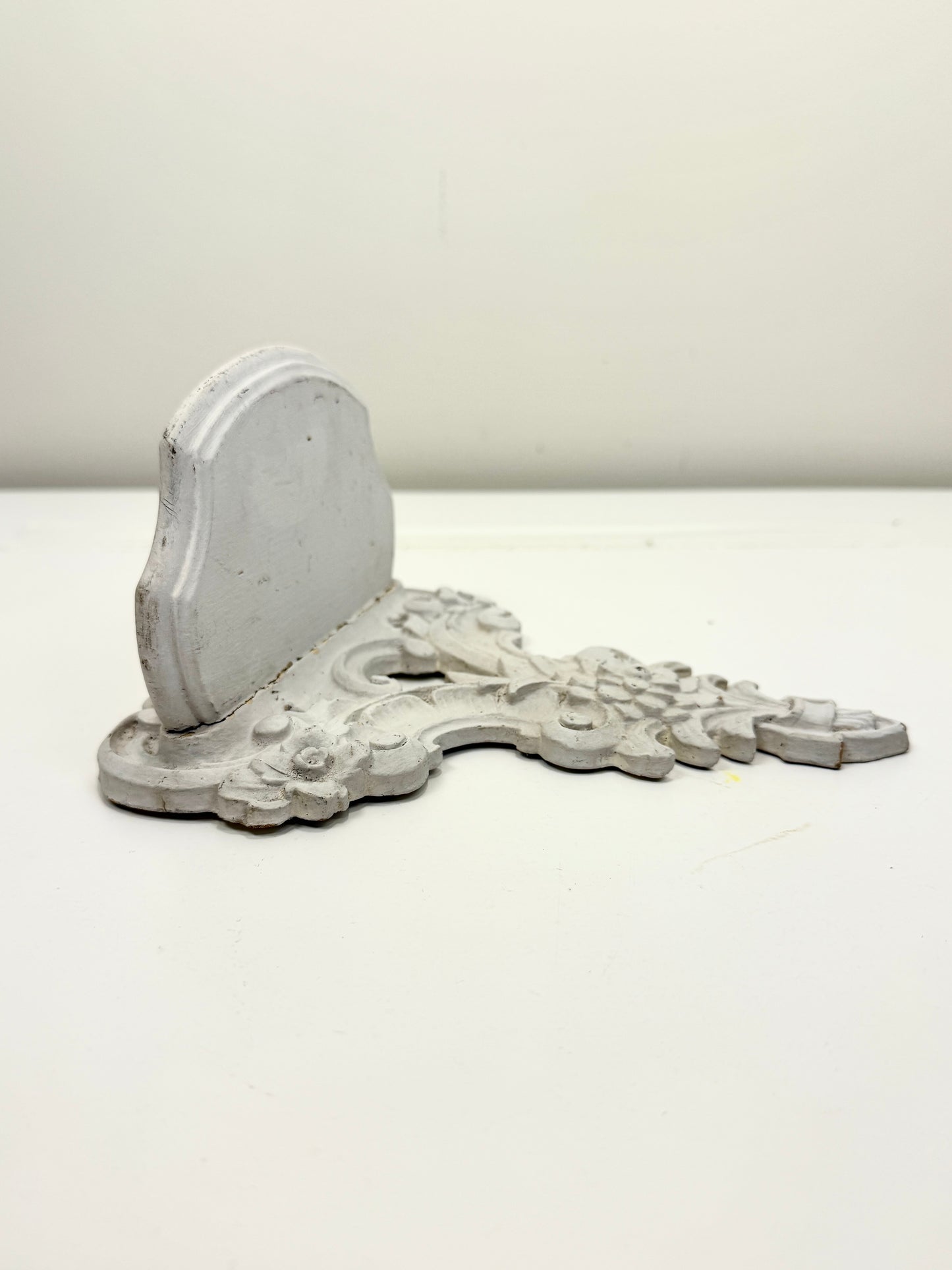 Vintage Shelf:  White Wood Carved