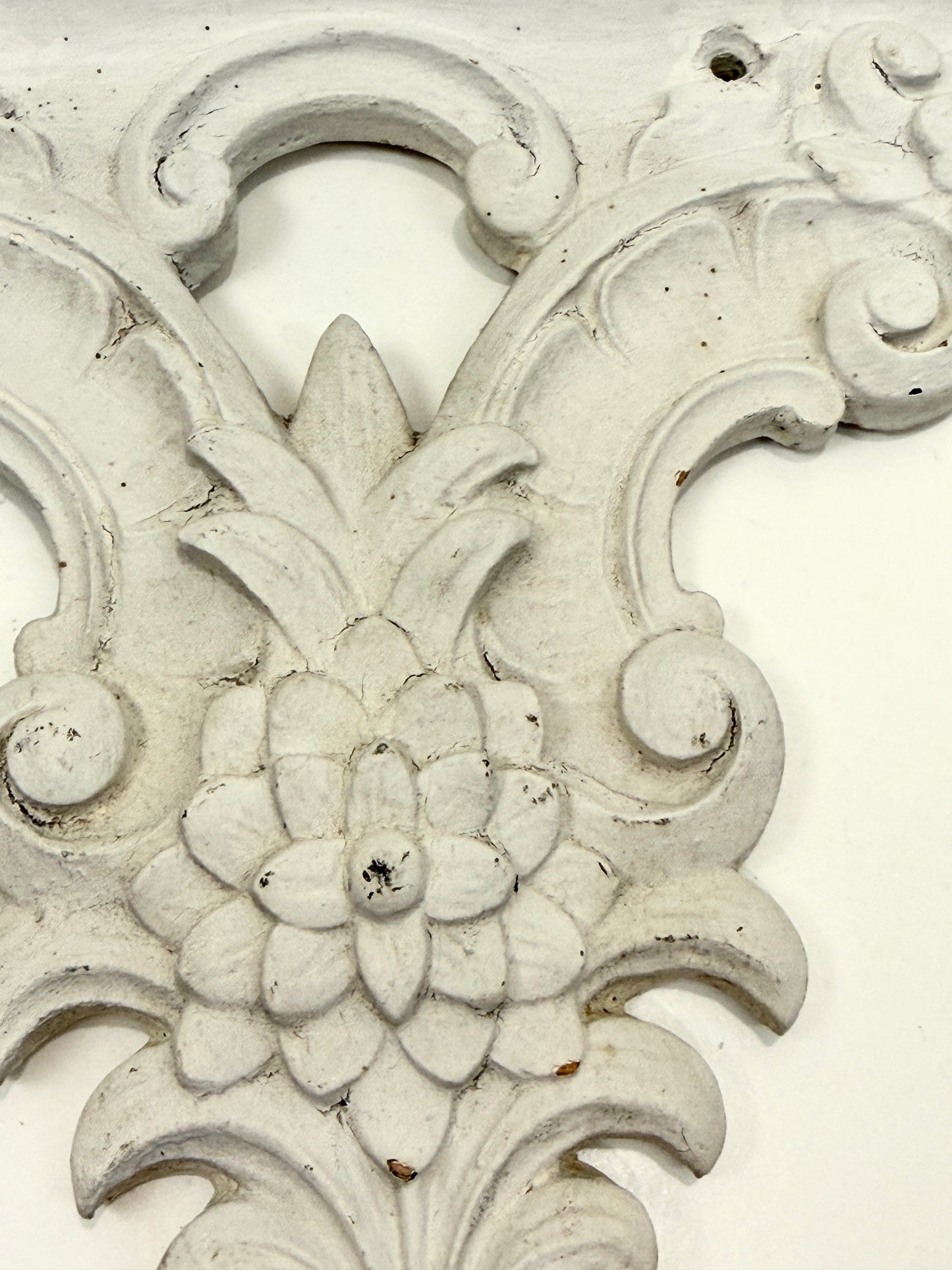 Vintage Shelf:  White Wood Carved