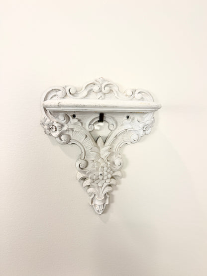 Vintage Shelf:  White Wood Carved