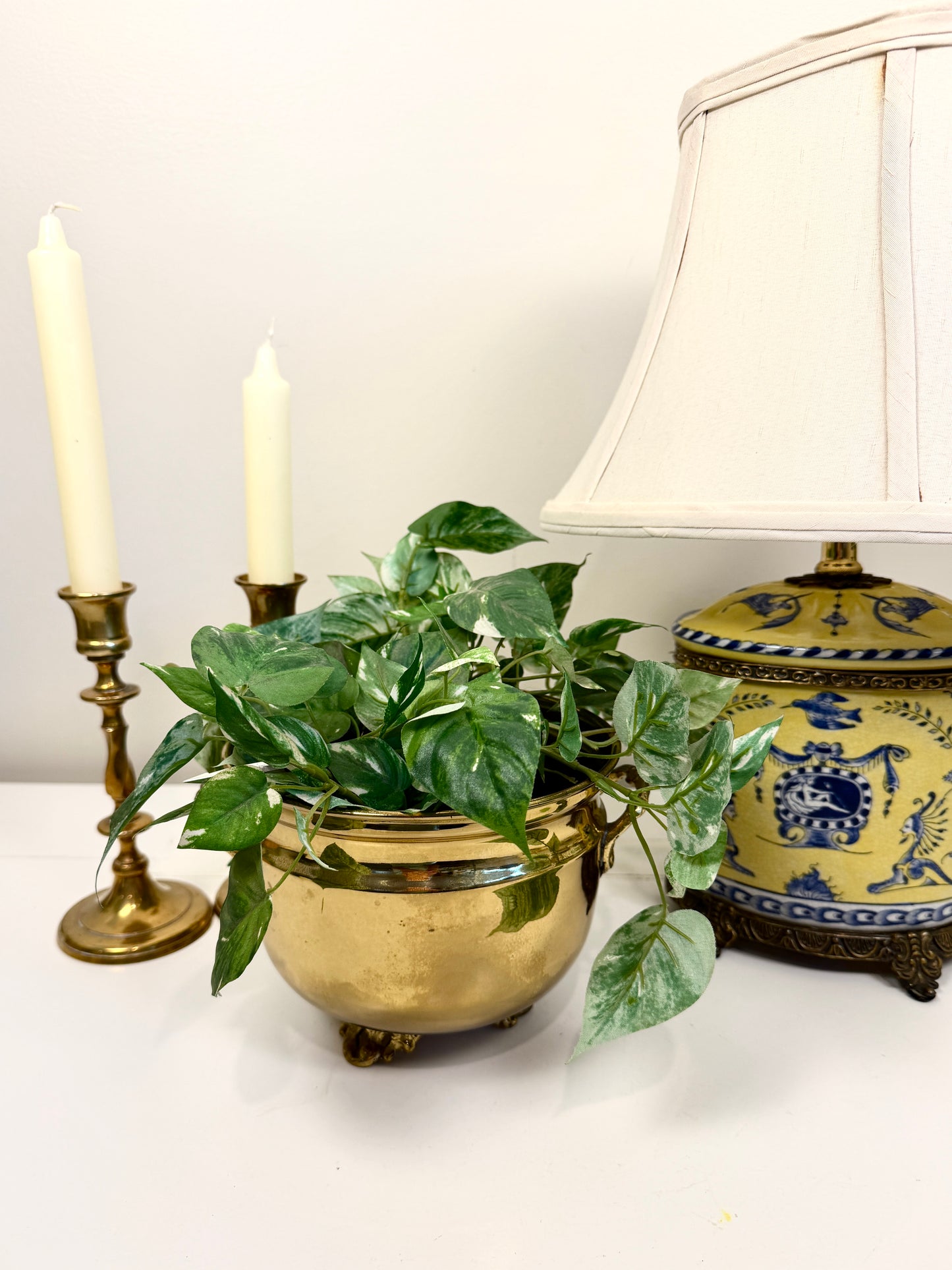 Vintage Brass Planter Pot