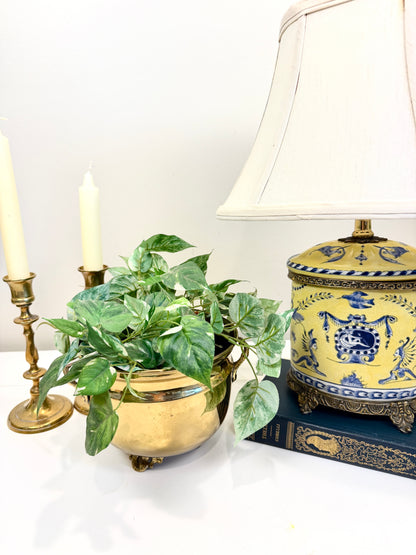 Vintage Lamp: Chinoiserie Blue and Yellow