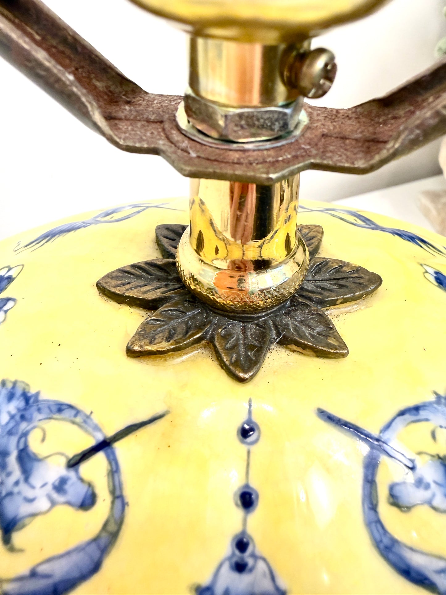 Vintage Lamp: Chinoiserie Blue and Yellow