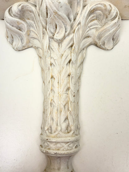 Vintage Wall Shelf: White Demilune