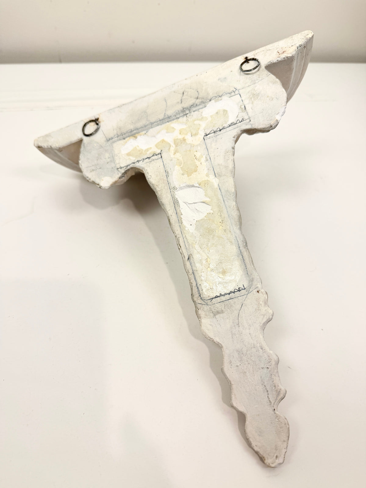 Vintage Wall Shelf: White Demilune