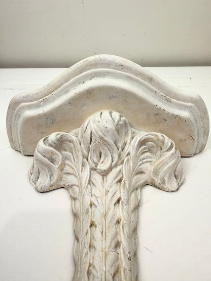 Vintage Wall Shelf: White Demilune