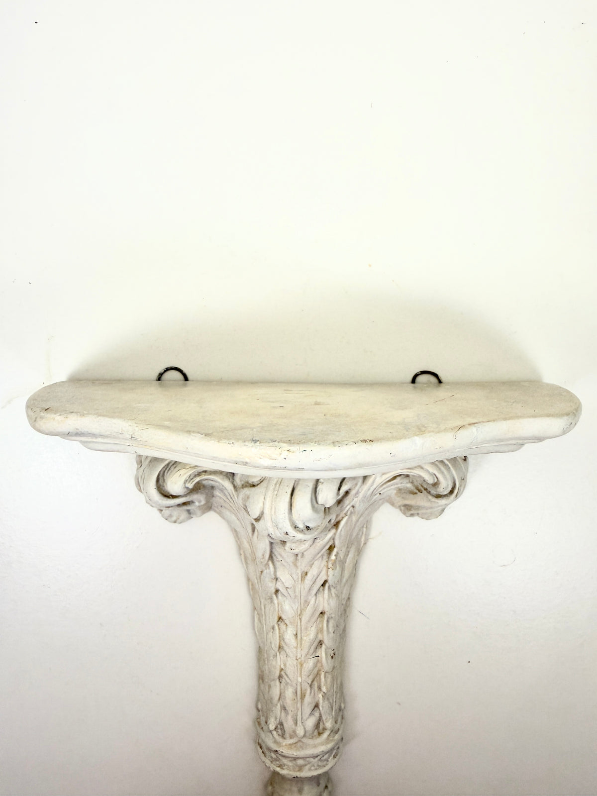 Vintage Wall Shelf: White Demilune