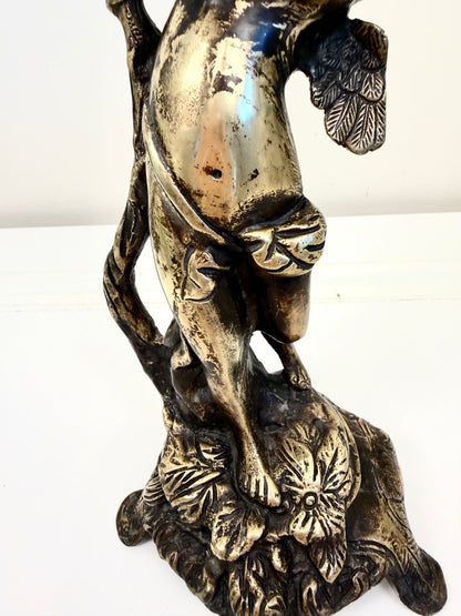 Antique Bronze Cherub Candle Holder