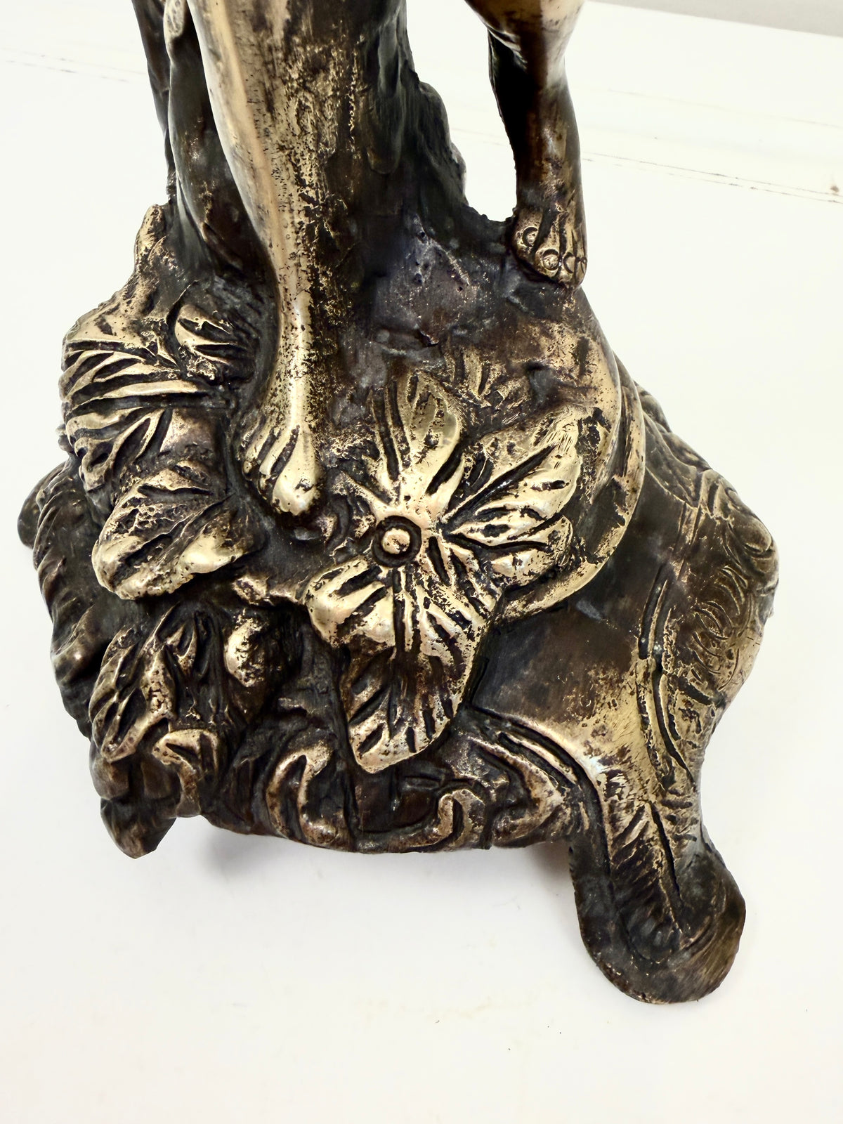 Antique Bronze Cherub Candle Holder