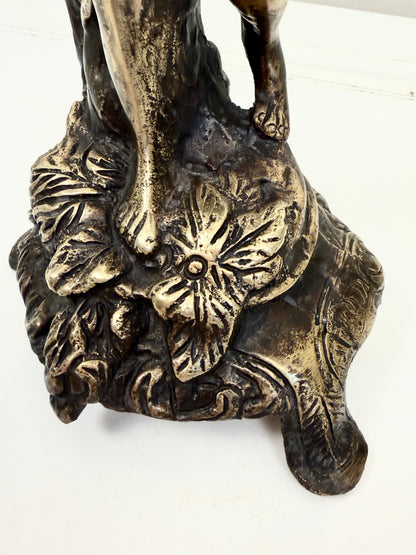 Antique Bronze Cherub Candle Holder