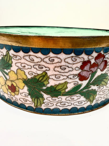 Vintage Cloisonne Box:  Foo Dog Finial