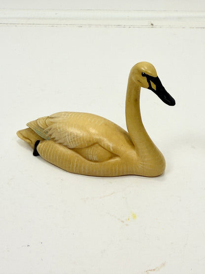 Vintage Miniature Swan:  Hand Carved Italy