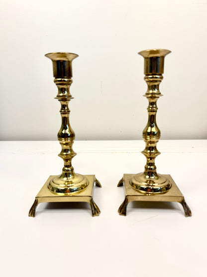Vintage Brass Candlestick Pair