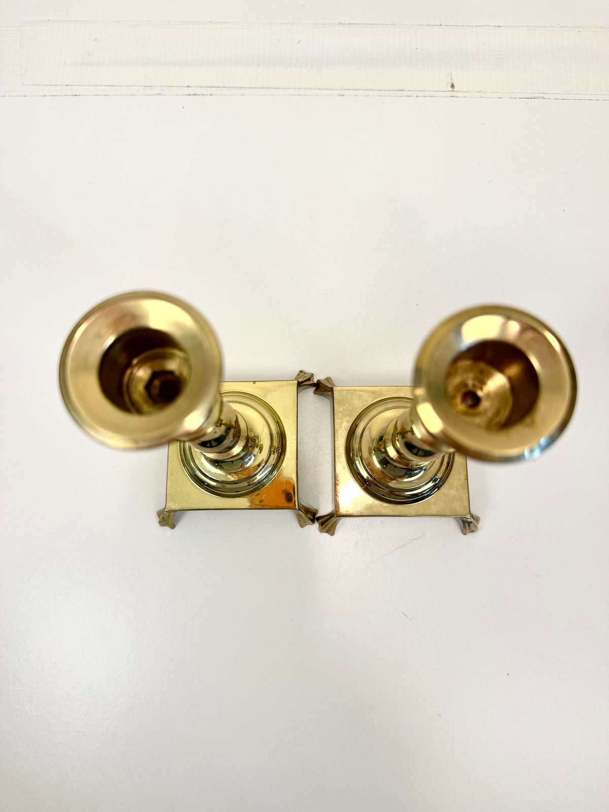 Vintage Brass Candlestick Pair