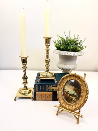 Vintage Brass Candlestick Pair