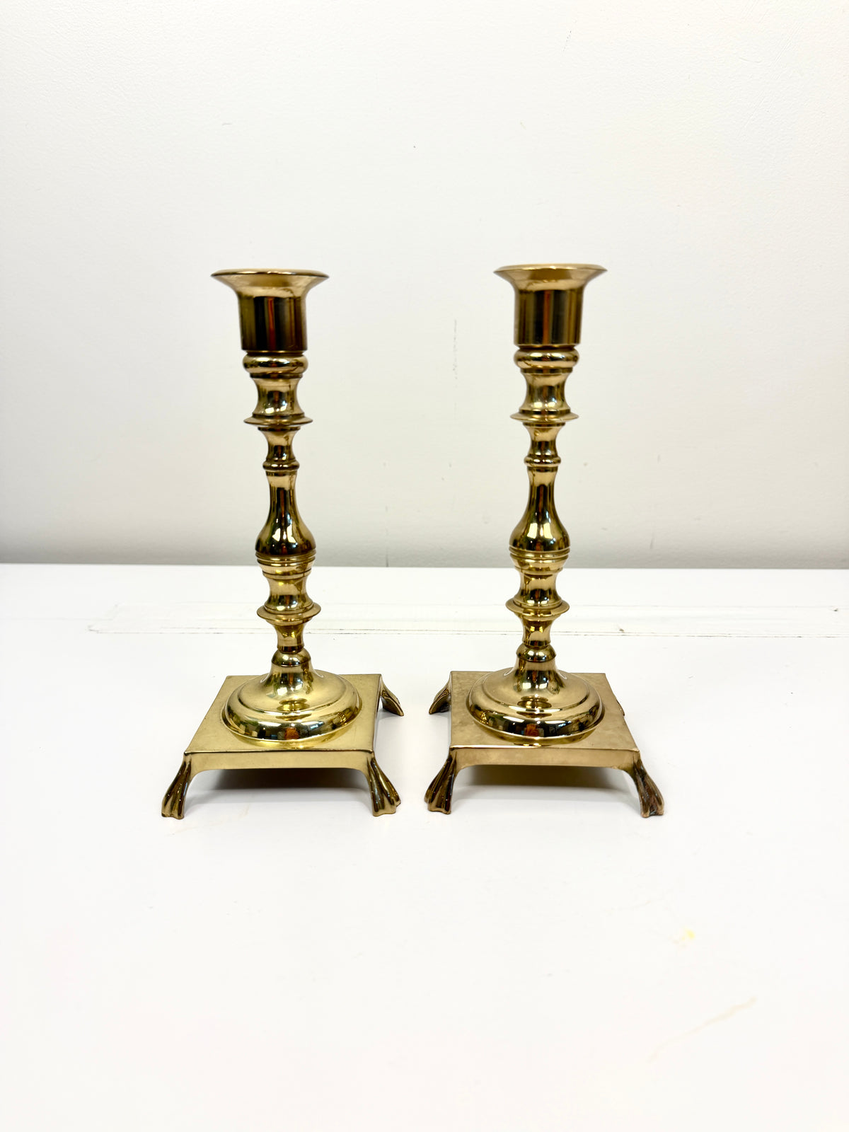 Vintage Brass Candlestick Pair