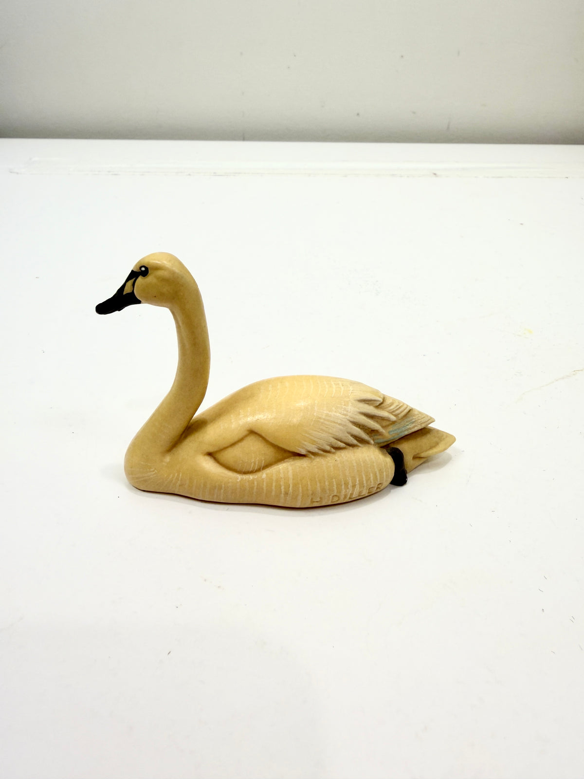 Vintage Miniature Swan:  Hand Carved Italy
