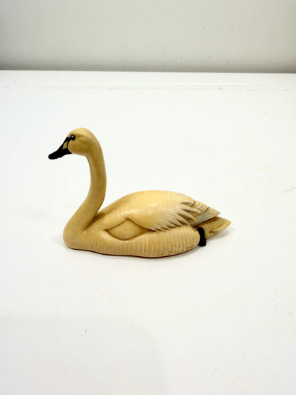 Vintage Miniature Swan:  Hand Carved Italy