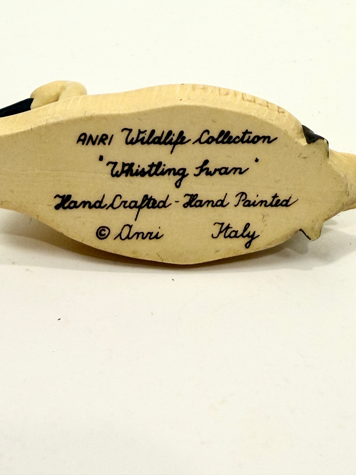Vintage Miniature Swan:  Hand Carved Italy
