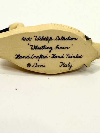 Vintage Miniature Swan:  Hand Carved Italy