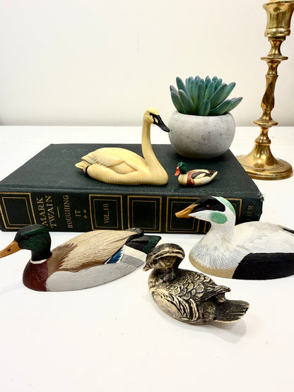 Vintage Miniature Swan:  Hand Carved Italy