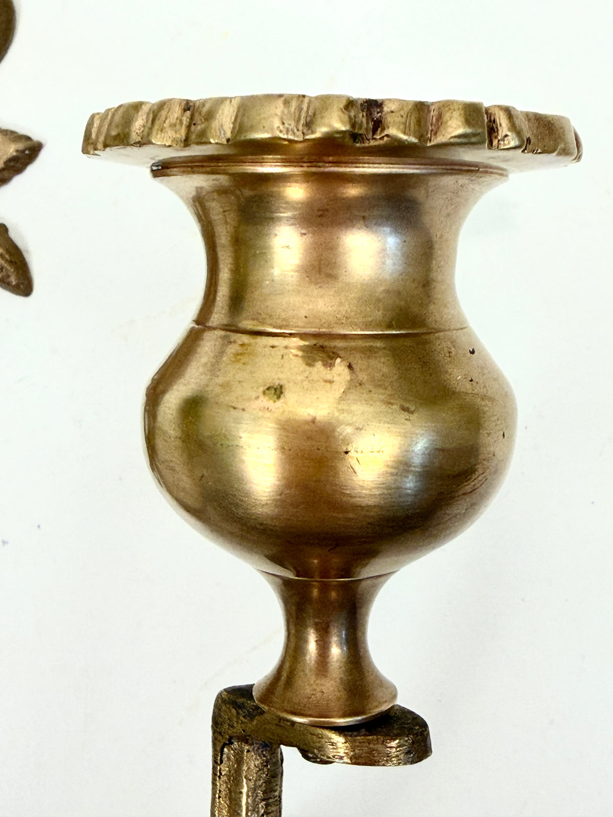 Vintage Brass Double Candle Holder: Wall Sconce