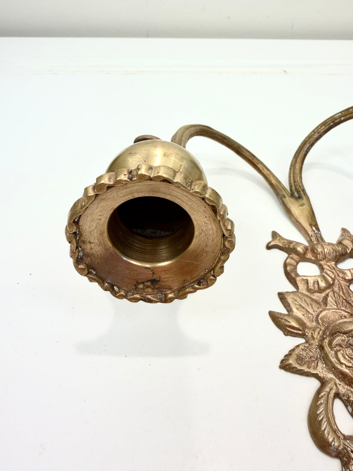Vintage Brass Double Candle Holder: Wall Sconce