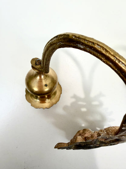 Vintage Brass Double Candle Holder: Wall Sconce