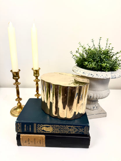 Vintage Brass Oval Box with Hinged Lid