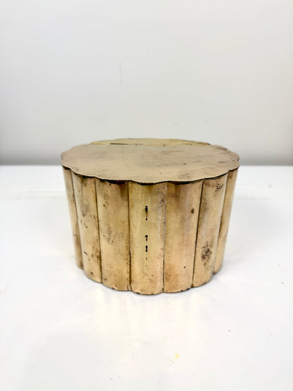 Vintage Brass Oval Box with Hinged Lid
