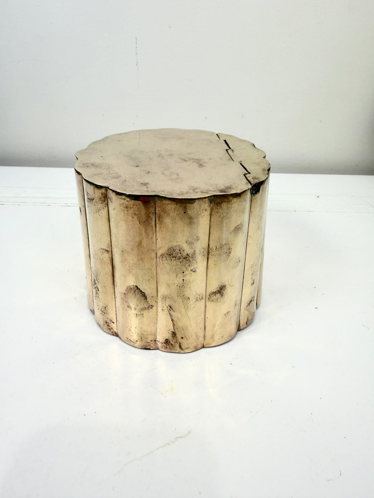 Vintage Brass Oval Box with Hinged Lid