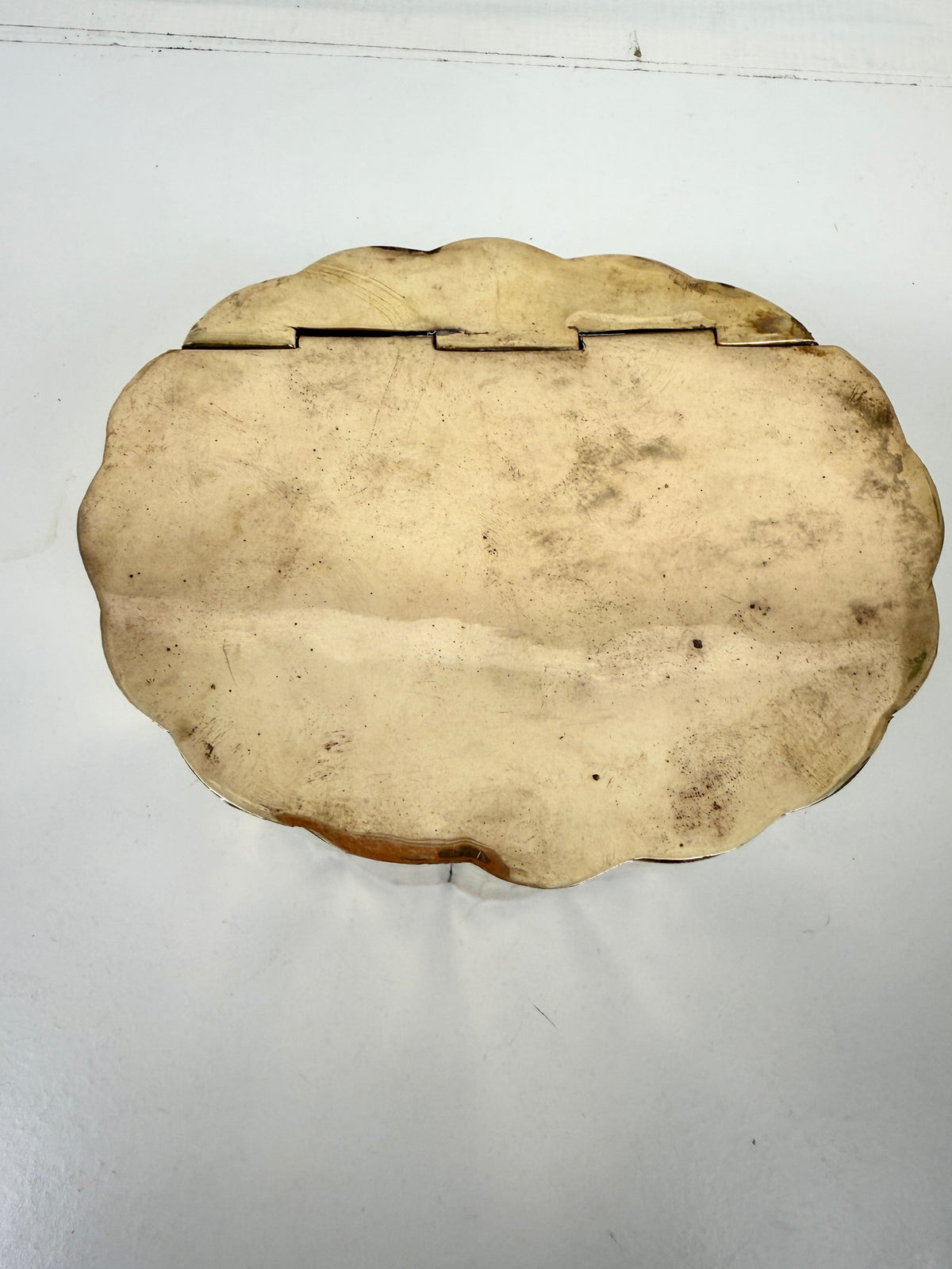 Vintage Brass Oval Box with Hinged Lid