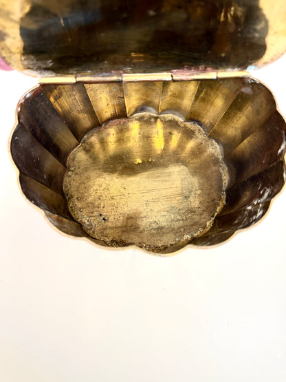 Vintage Brass Oval Box with Hinged Lid
