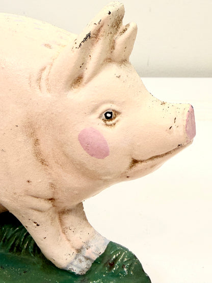 Vintage Pig Doorstop: Cast Iron